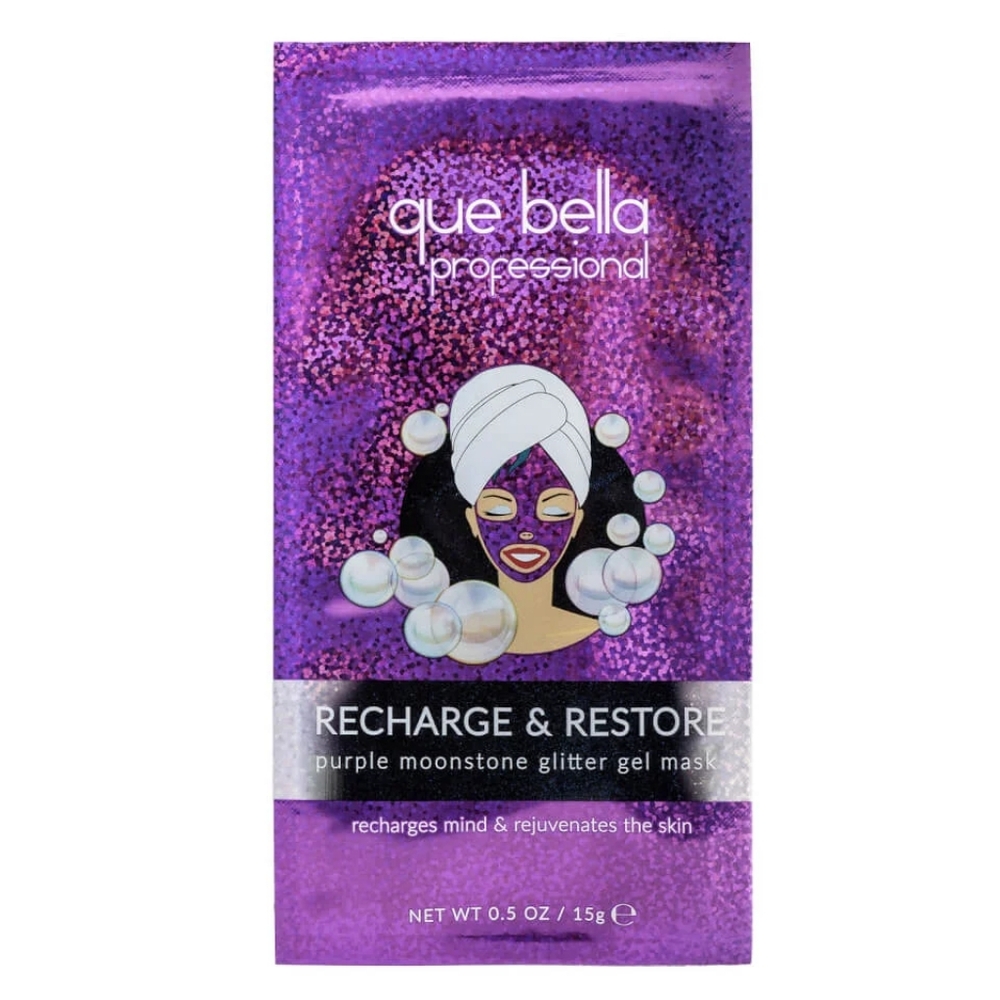 Que bella Recharge & Restore Moonstone Glitter Gel Mask